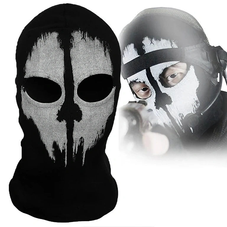 Personalizēta Call of Duty Ghosts maska āra aktivitātēm paintbolam, airsoft un sportam