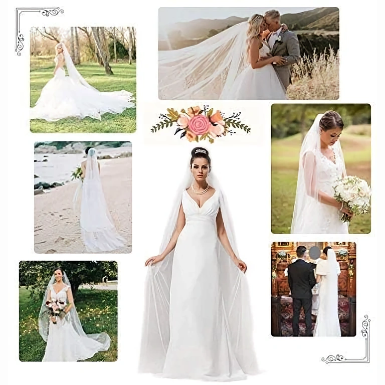 Elegants tilla līgavas plīvurs kāzām Smalks un elegants balts plīvurs, ideāls izciliem kāzu tērpiem