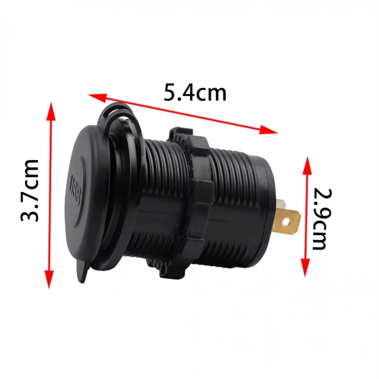 Kontaktligzda ar dubulto USB portu, uzstādāma automašīnas, motocikla vai laivas panelī