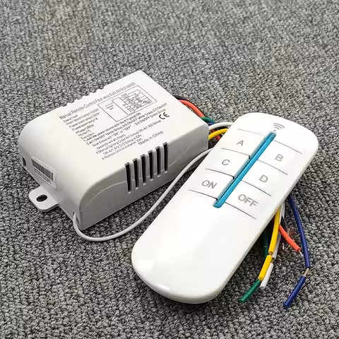Gaismas slēdzis ar 4 kanālu tālvadību 220V – Automatizācijas lustrām un lampām