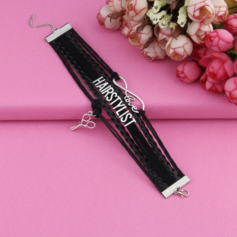 Vīriešu pītā ādas aproce – barber stils Vīrišķīgs pinuma aksesuārs, perfekts frizieriem