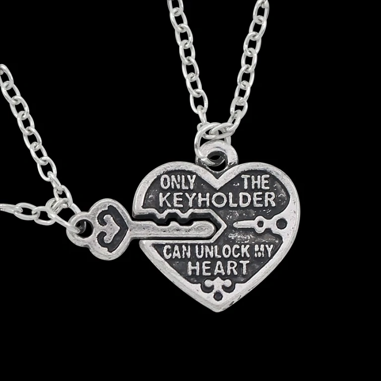 Sirds un atslēgas kulona ķēdīte BFF Draudzības kaklarota ar sirdi un atslēgu labākajiem draugiem