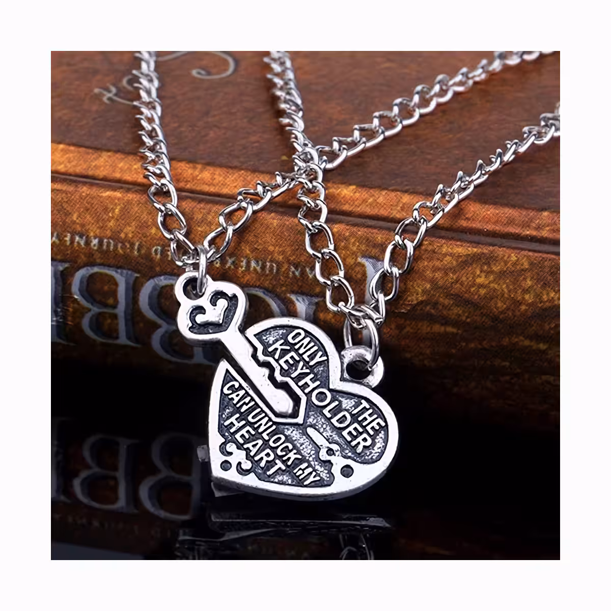 Sirds un atslēgas kulonu ķēdīšu komplekts mīļotājiem