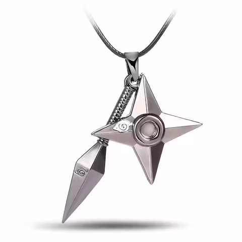 Cosplay Naruto Uzumaki kaklarota ar Kunai un Shuriken – Anime aksesuārs