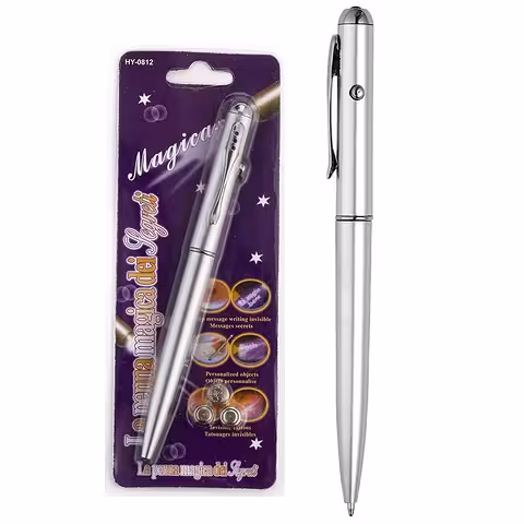 Pildspalva ar neredzamu tinti un UV LED gaismu | Slepenas ziņas, redzamas tikai ultravioletajā gaismā