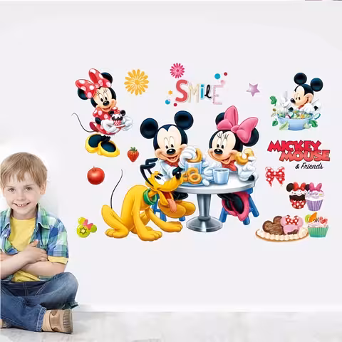 Mickey Mouse sienas uzlīme, pašlīmējoša, dekoratīva bērnu vai zīdaiņu istabai