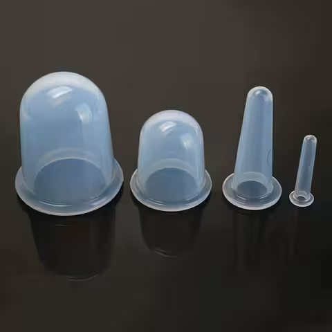 Silikona pretcelulīta vakuuma kausi – komplekts 4 gab. masāžai mājās vai salonā