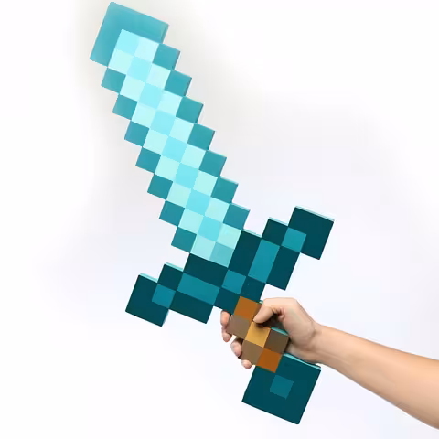 Minecraft dimanta zobens – EVA putu rotaļlieta, viegla, ideāli piemērota bērniem un cosplay