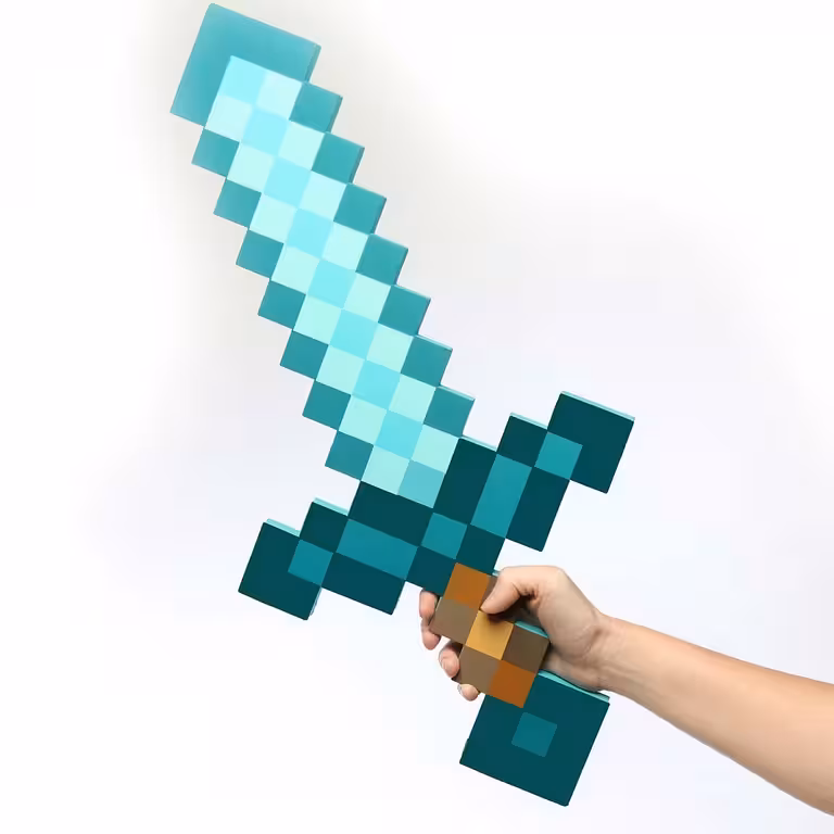 Minecraft dimanta zobens – EVA putu rotaļlieta, viegla, ideāli piemērota bērniem un cosplay