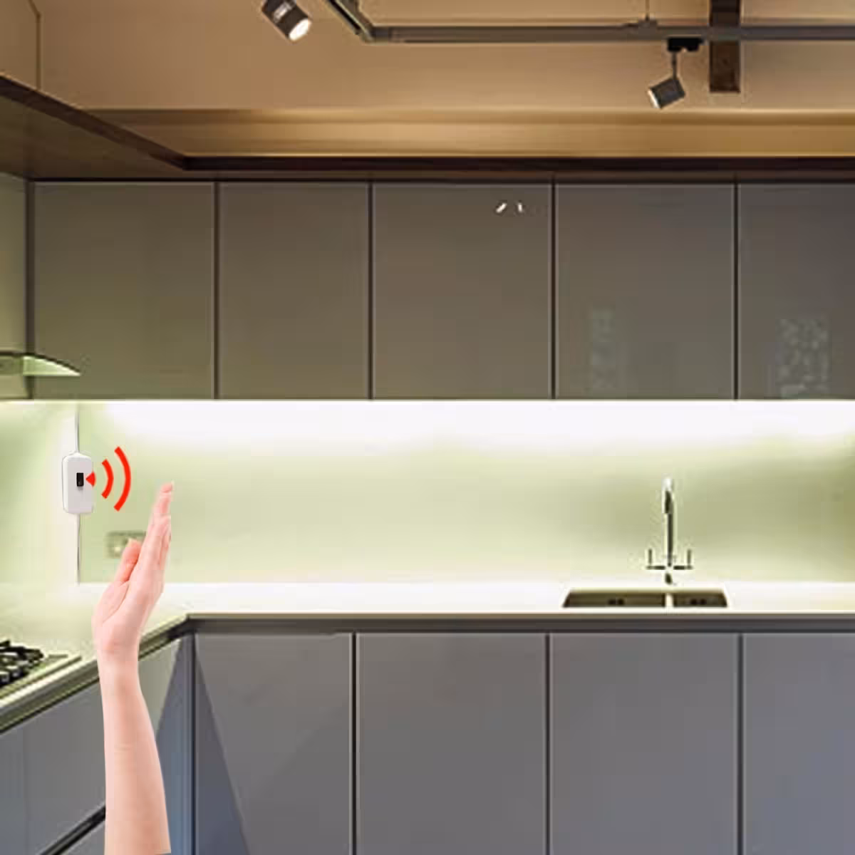 3 m auksti baltā LED lente ar kustības sensoru un USB barošanu