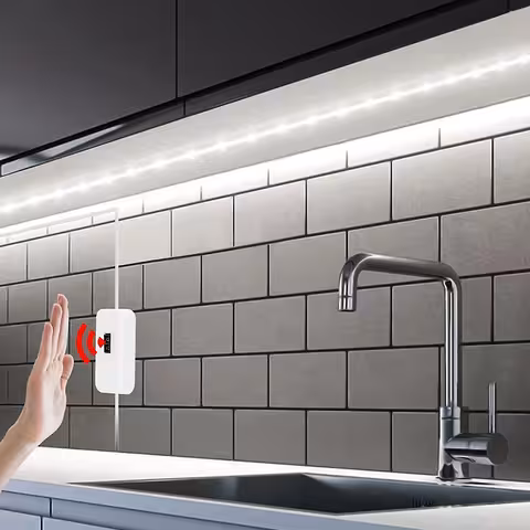 Auksti balta 3m LED josla ar kustības sensoru USB 5V virtuvei un vannas istabai