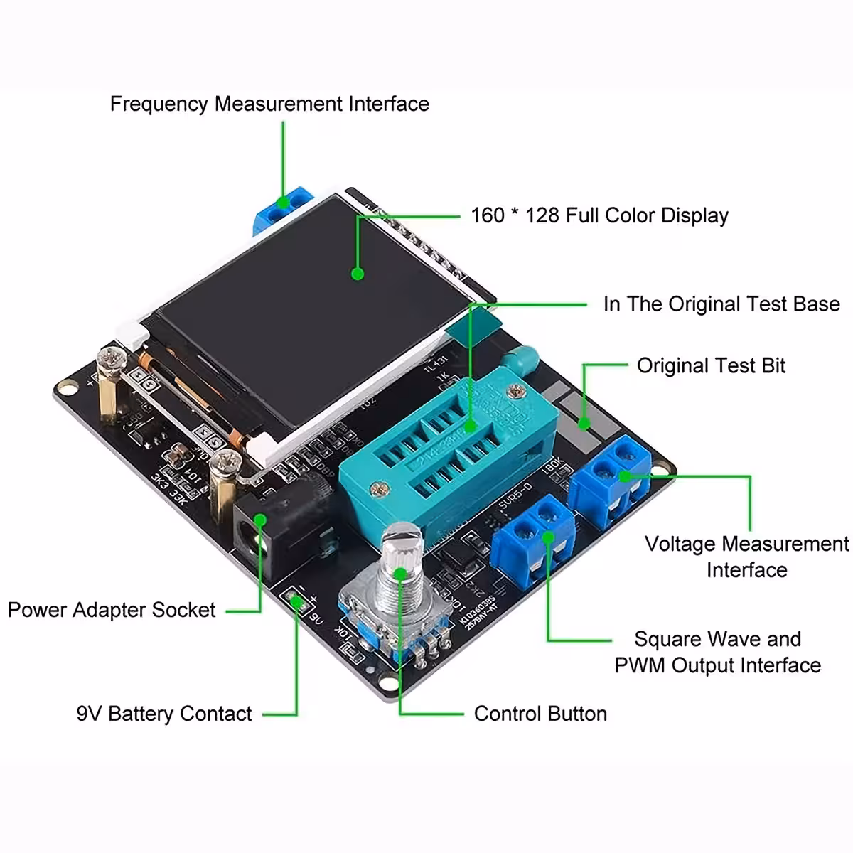 Daudzfunkcionāls testeris tranzistoriem, diodēm, FET un citām komponentēm