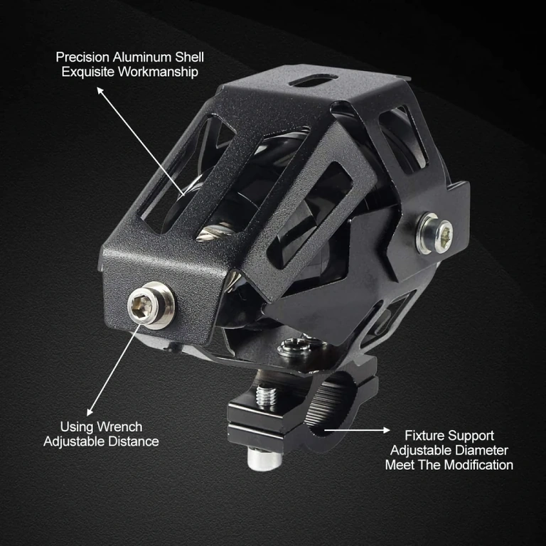 CREE U7 LED lukturis motocikliem ar nerūsējošā tērauda turētāju