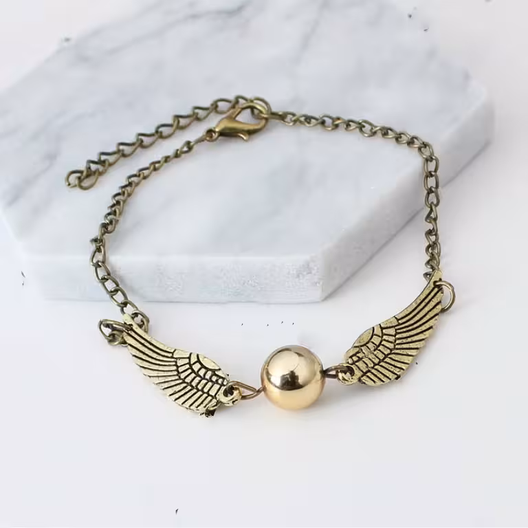Harry Potter aproce Golden Snitch & Deathly Hallows – zelta / sudraba, maģiska dāvana faniem