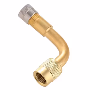 Metāla automašīnas vārsta pagarinātājs ar ventilācijas vārstu – 90° pagarinājums kravas automašīnām, velosipēdiem un elektriskiem skūteriem