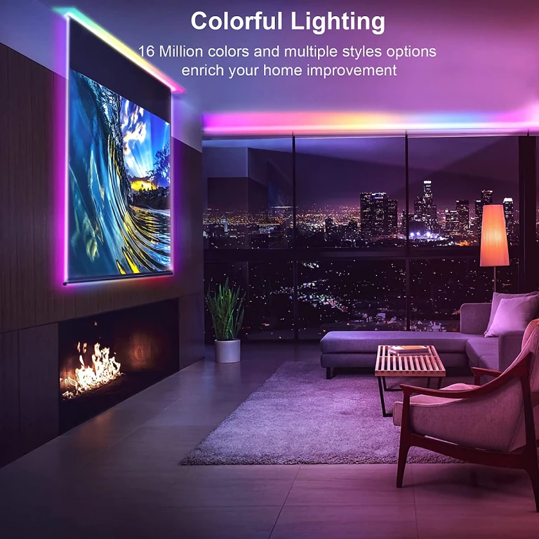 300 LED RGB gaismas lente, tālvadība un Bluetooth savienojamība