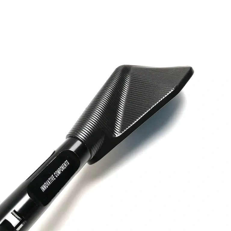 Melni motocikla stūres spoguļi Sporta melnie stūres motocikla spoguļi, alumīnijs ar panorāmas stiklu