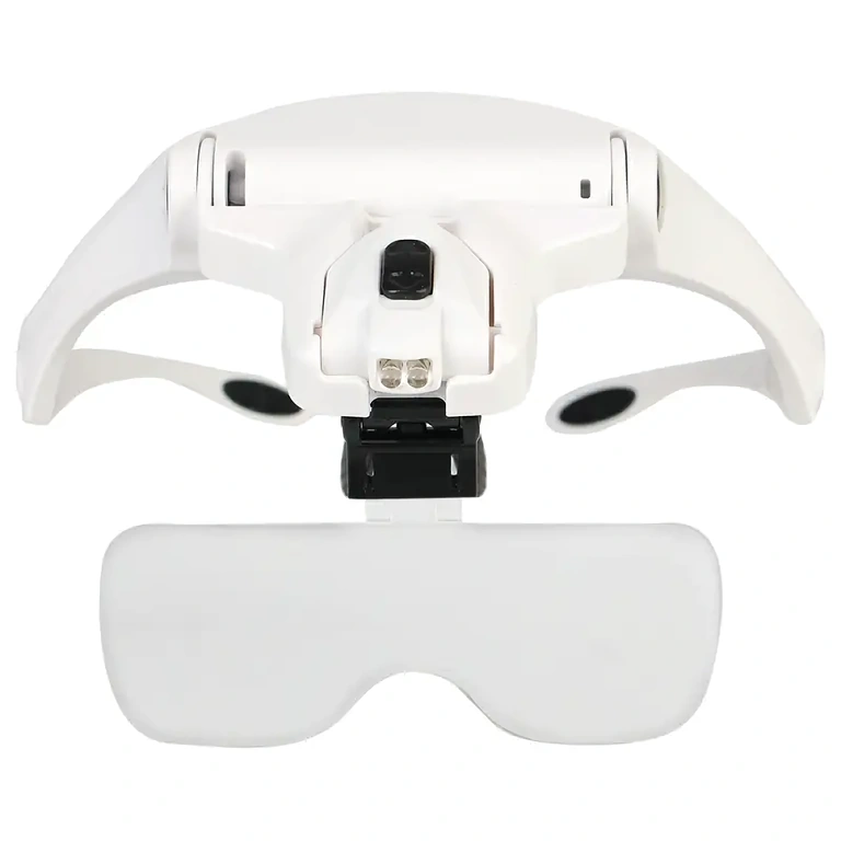 Lupas brilles elektronisko detaļu pārbaudei un lodēšanai