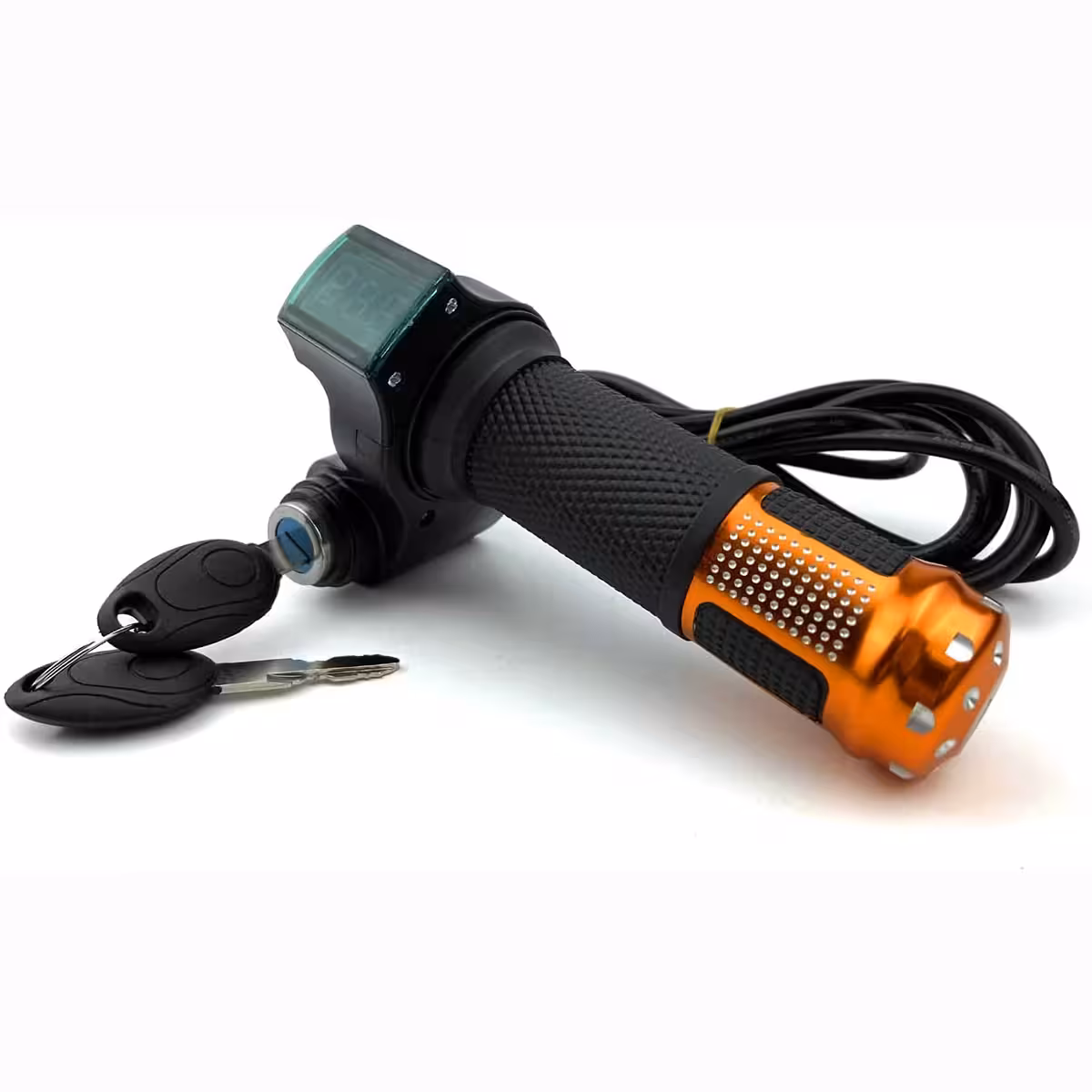 Stūres roktura poga ar atslēgu un baterijas indikatoru elektriskajam skrejritenim 12V-72V