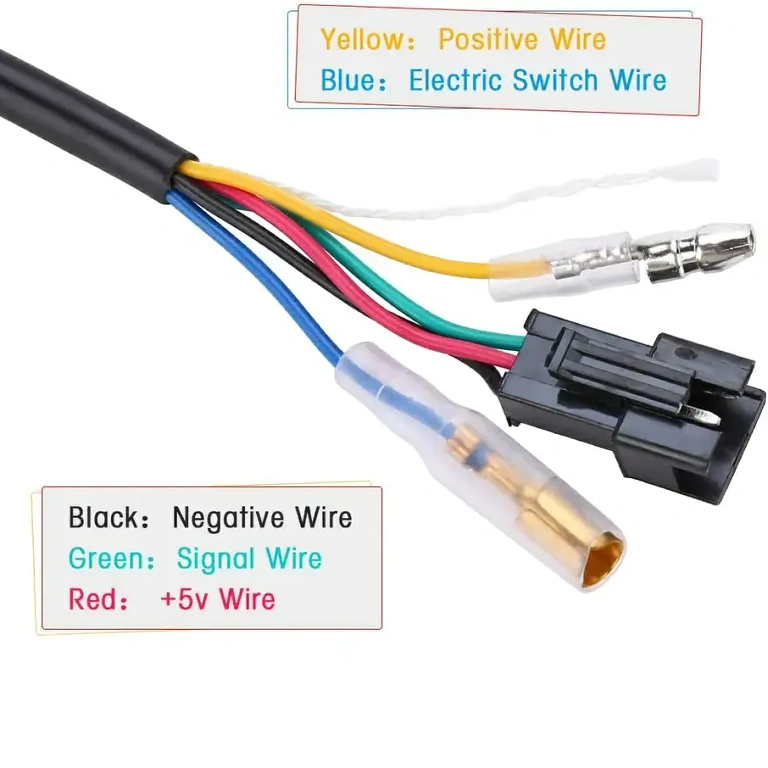 Elektriskā roktura savienojumu diagramma Vadu shēma pareizai akseleratora sviras uzstādīšanai ar voltmetra displeju