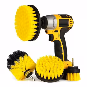 Komplekts 3 rotējošas neilona birstes urbjmašīnai – mēbeļu, paklāju, plastmasas tīrīšanai