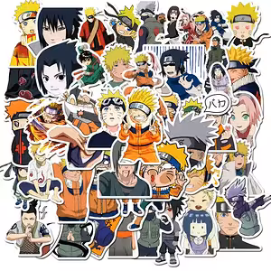 Naruto Shippuden anime uzlīmes – 50 izturīgas PVC uzlīmes laptopiem, velosipēdiem, skrituļdēļiem, konsolēm