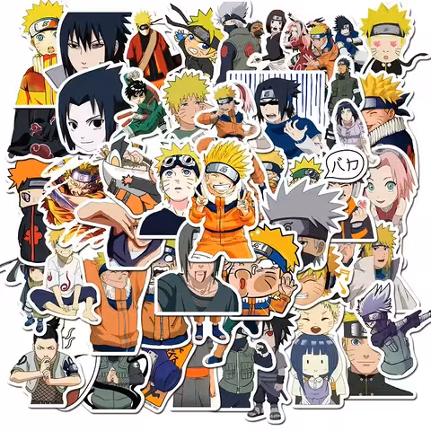 Naruto Shippuden anime uzlīmes – 50 izturīgas PVC uzlīmes laptopiem, velosipēdiem, skrituļdēļiem, konsolēm