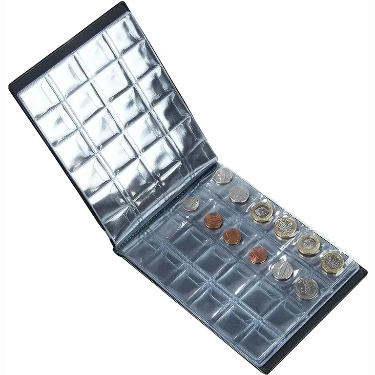 Grāmatas tipa albums ar 240 monētu vietām