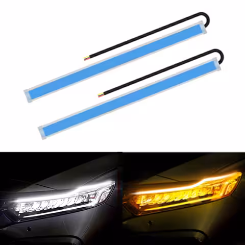 Dienas gaismas DRL LED josla ar dinamisko secīgo signālu – 2 elastīgas 60cm LED lentes, IP65 izturīgas