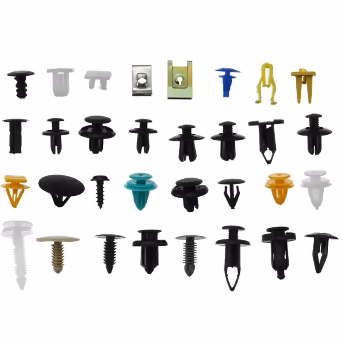 Melnas ABS skavas paneļu un interjera elementu fiksēšanai