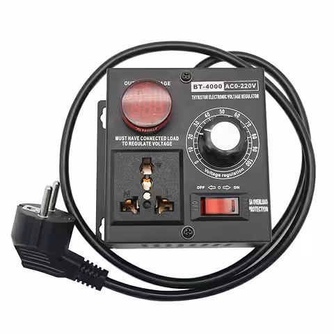 Kontaktligzda ar sprieguma regulatoru 4000W – elektriskās jaudas regulators ar potenciometru apgaismojumam, motoriem un instrumentiem