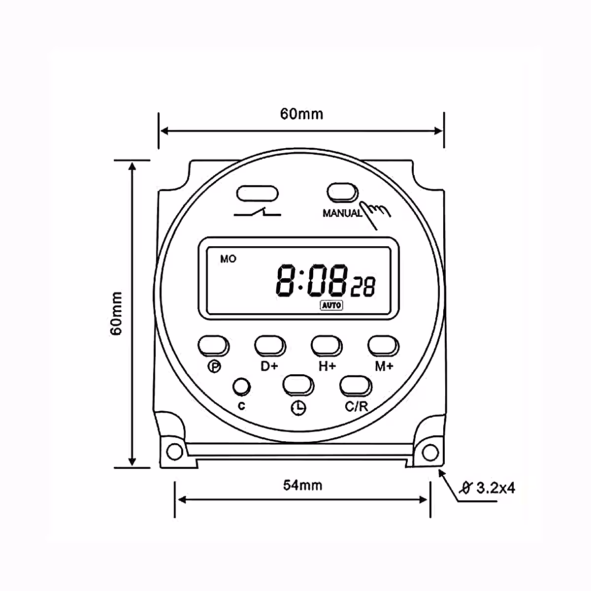 Taimeris ar iebūvēto atmiņu, kas saglabā iestatījumus strāvas zuduma gadījumā