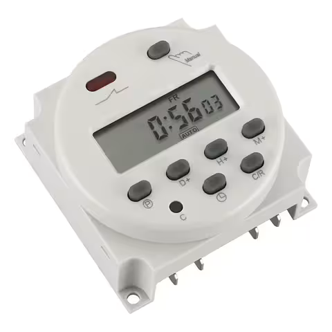 Digitālais taimeris relejam 12V – elektronisks taimeris ar displeju un 8 ON/OFF programmām