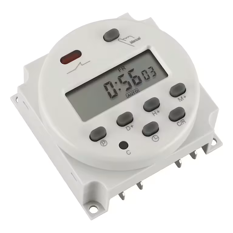 Digitālais taimeris relejam 12V – elektronisks taimeris ar displeju un 8 ON/OFF programmām