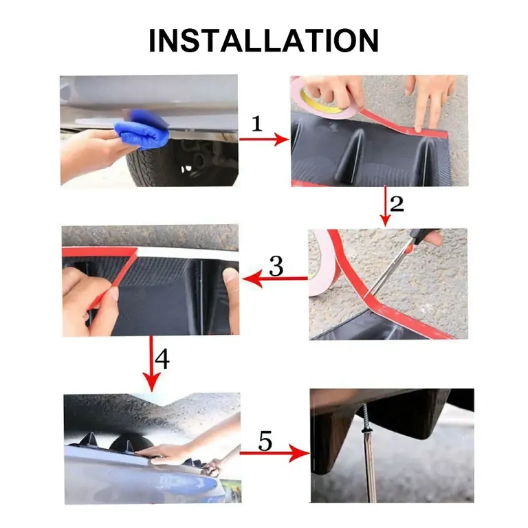 Universāls spoilers aizmugures bamperim, viegli uzstādāms un regulējams