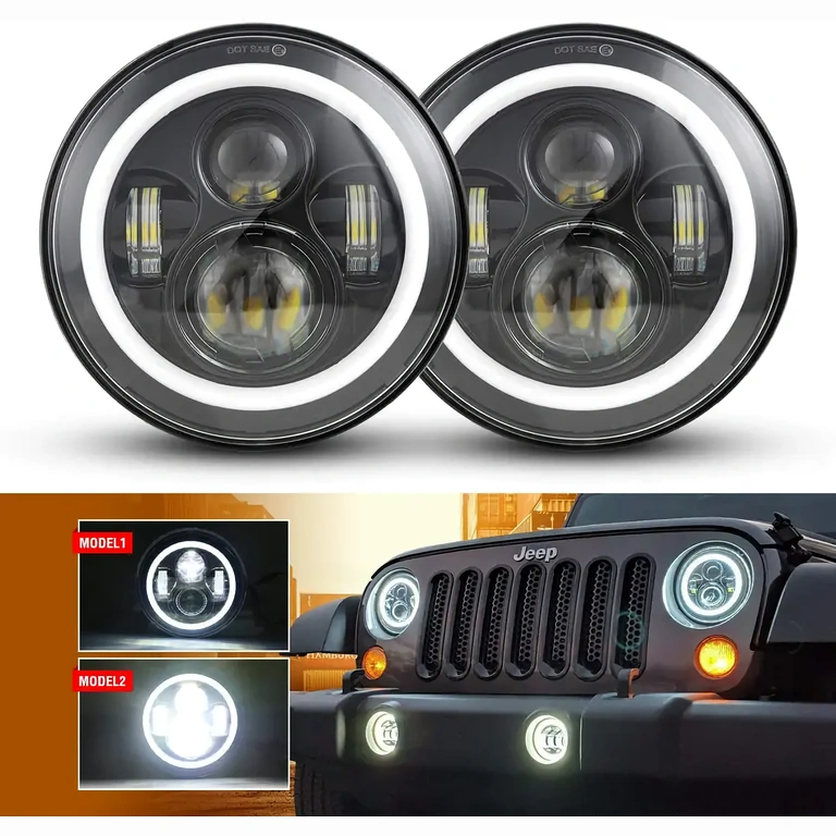 Halo LED lukturis Jeep, pozīcija, tālās/tuvas gaismas un signāls
