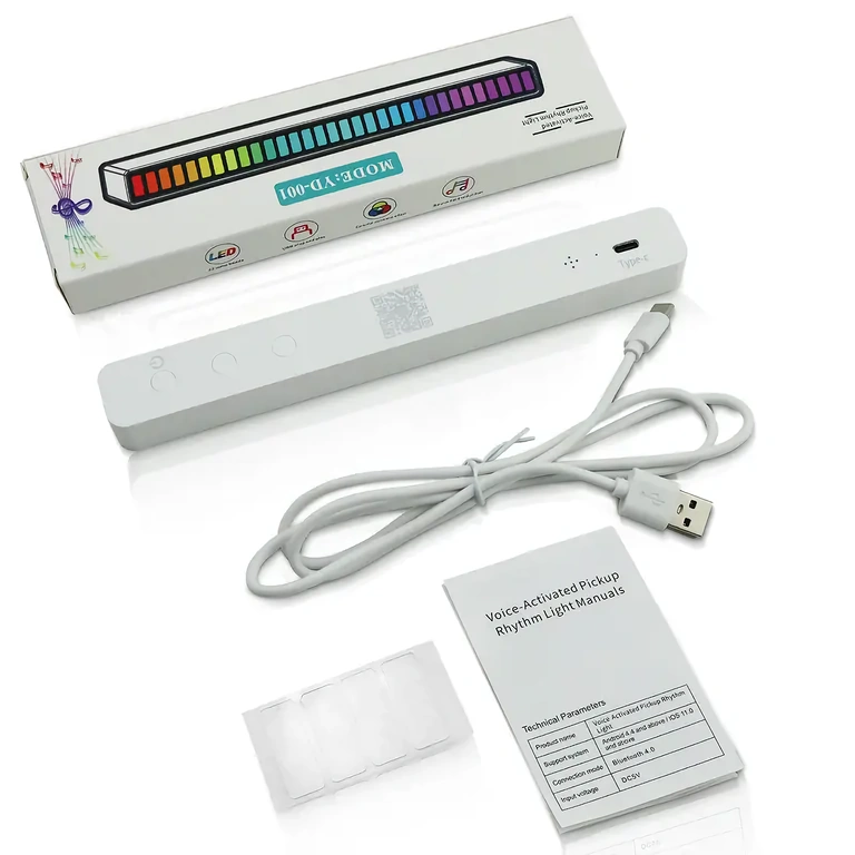 RGB LED stienis ar iebūvētu bateriju, dažādi apgaismojuma režīmi un muzikālais ritms