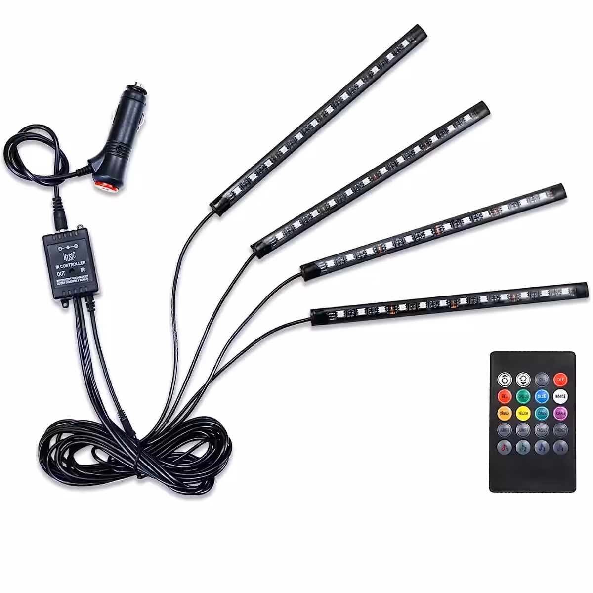 RGB apgaismojuma komplekts auto interjeram