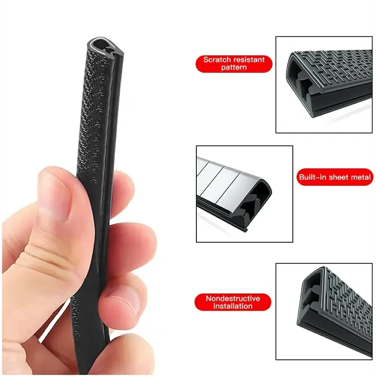 Gumijas blīvēšana ar metāla ievietojumu Metāla ieliktnis durvju aizsardzības blīvgumijai