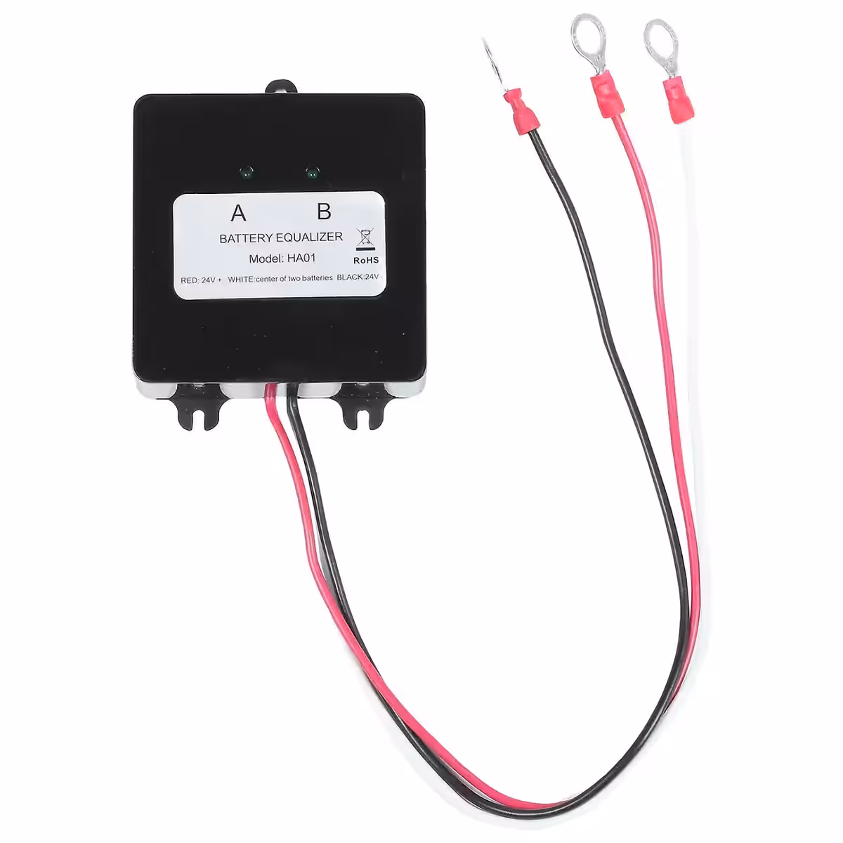 12V bateriju izlīdzinātāja pieslēgšanas shēma 24V, 36V, 48V sistēmām.