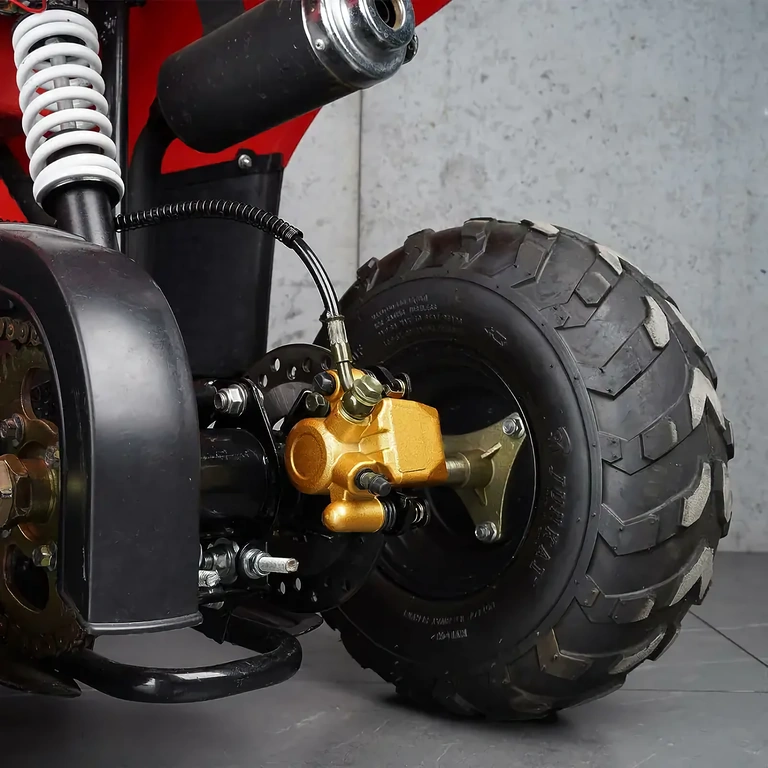 Zelta ATV suporti ar bremžu disku, modelis aizmugurei.