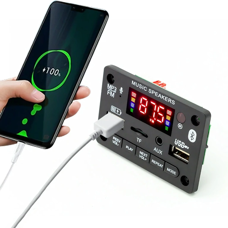 Bluetooth 5.0 audio modulis ar 2x40W pastiprinātāju Bluetooth 5.0 stereo modulis ar 2x40W pastiprinātāju skaļruņiem.