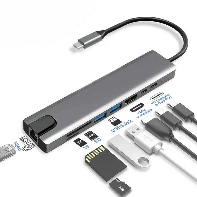 USB-C adapteris ar SD un TF atmiņas karšu slotiem