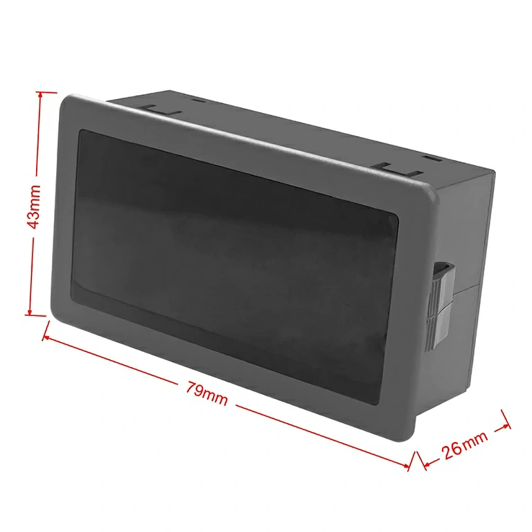 Attēls ar elektroniskā tahometra ārējām izmēriem