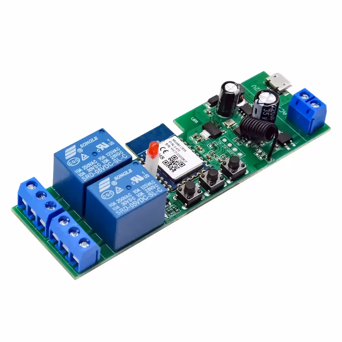 Bezvadu slēdzis ar diviem kanāliem elektrisko ierīču kontrolei