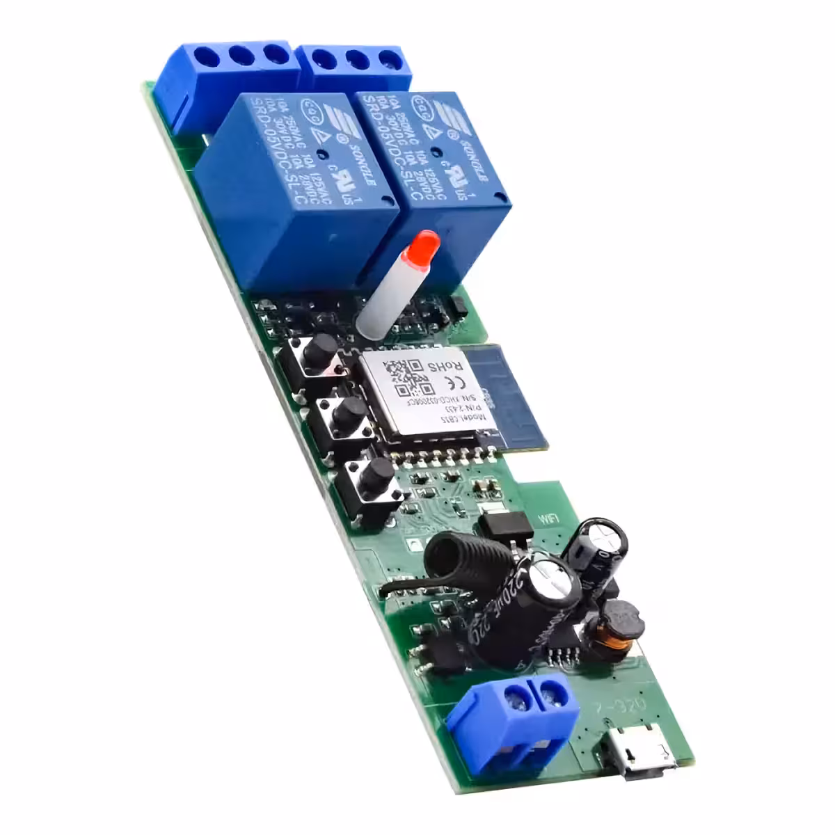 Inching funkcija ar regulējamu taimeri WiFi relejam ar 2 kanāliem