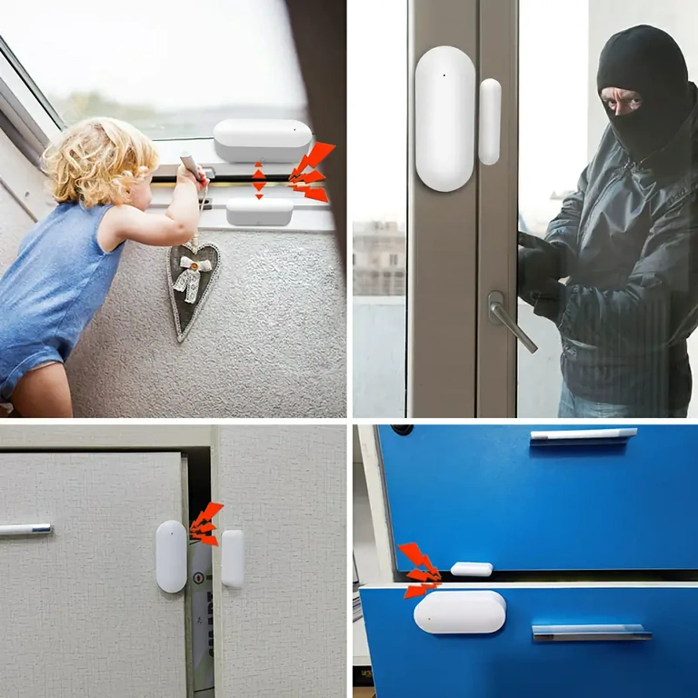 Durvju un logu drošības sensors ar trauksmi Magnētiskais drošības sensors durvju un logu atvēršanas uzraudzībai
