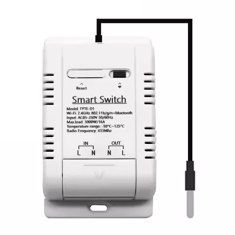 WiFi viedais termostats ar DS18B20 temperatūras sensoru – Tuya Smart automātiskā kontrole, 220V 16A