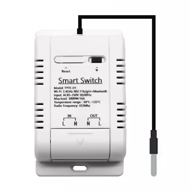 WiFi viedais termostats ar DS18B20 temperatūras sensoru – Tuya Smart automātiskā kontrole, 220V 16A