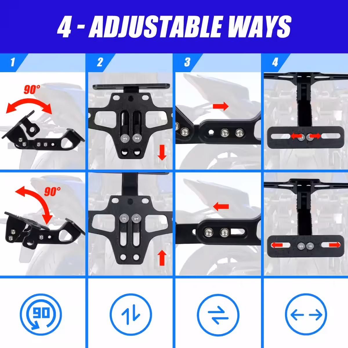 Regulējams universāls motocikla numura turētājs